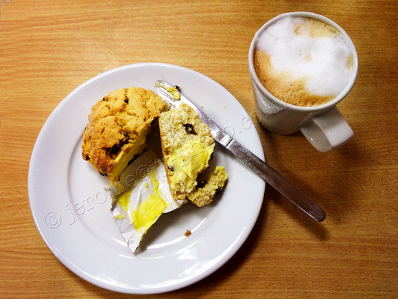 Coffee n scone and butter, Sarah's