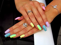 multicoloured false nail