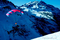 Ski paragliding from Solaise, Val d'Isere, France